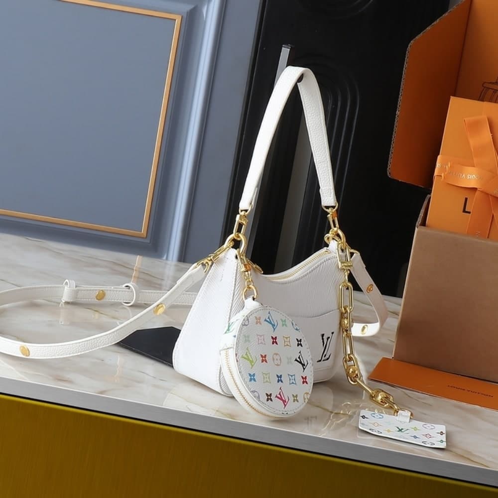 SUMMER SET: LOUIS VUITTON X MURAKAMI MARELLINI BAG WHITE & MONOGRAM MULTICOLOR WHITE - Image 3