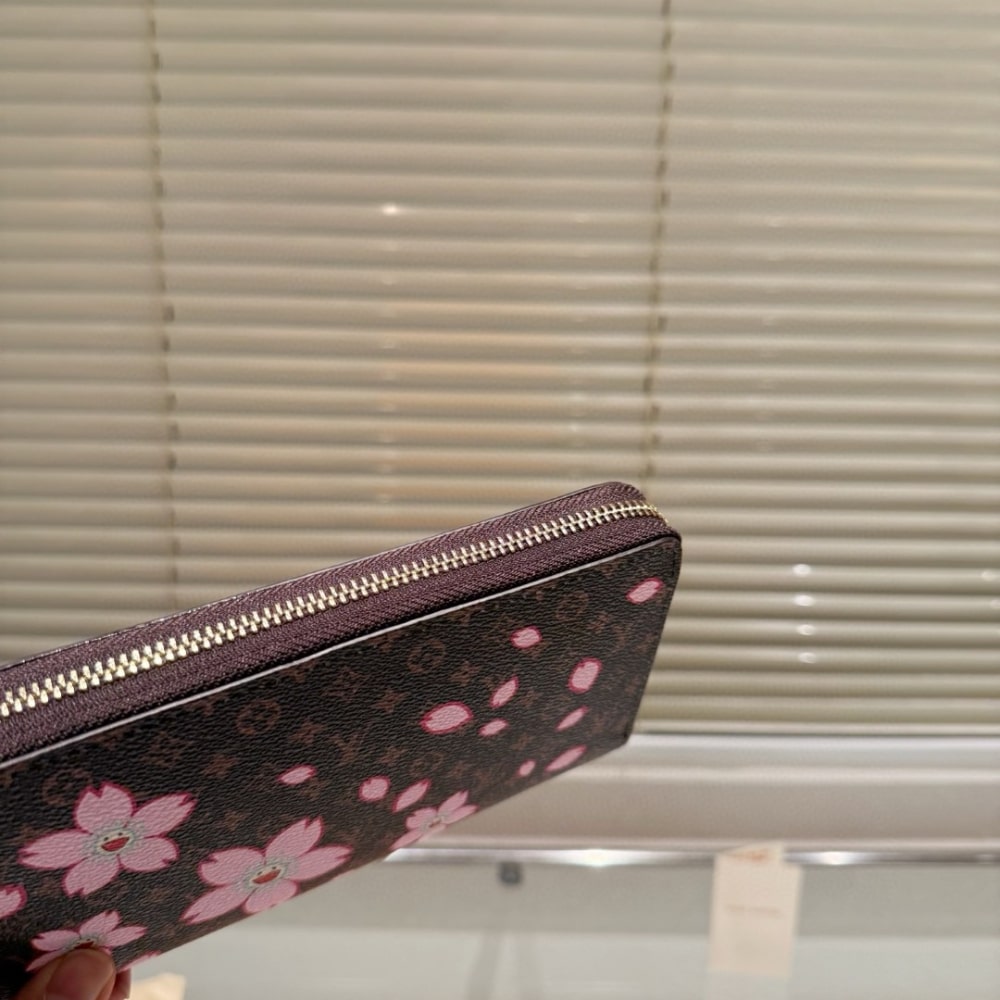 SUMMER SET: LOUIS VUITTON X TAKASHI MURAKAMI KEEPALL BANDOULIÈRE 45 BROWN 45CM & ZIPPY WALLET SAKURA BROWN 19CM - Image 8