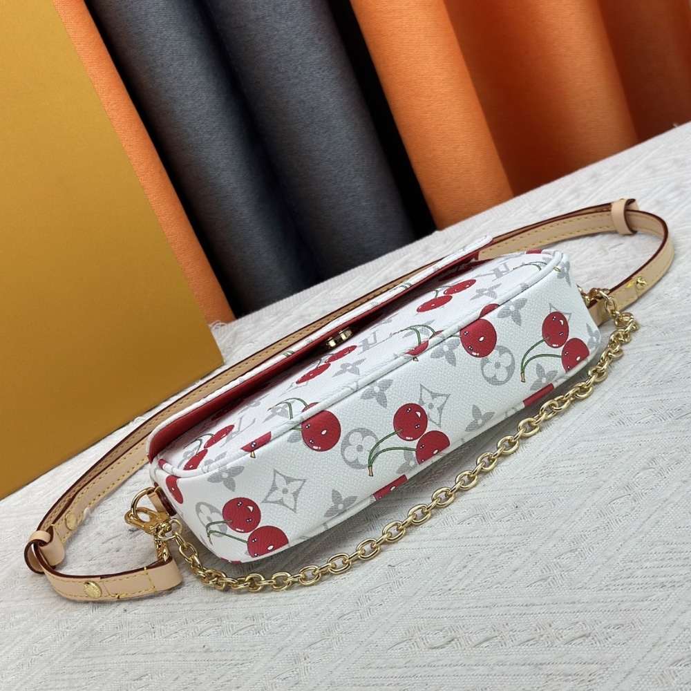 LOUIS VUITTON X MURAKAMI WALLET ON CHAIN IVY MONOGRAM CHERRY WHITE 23CM M14239 - Image 5