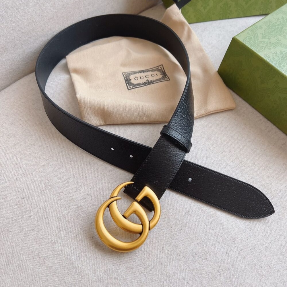 SUMMER SET: GUCCI MARMONT MEDIUM MATELASSÉ SHOULDER BAG & MAMON GG GOLD LOGO BELT - Image 6