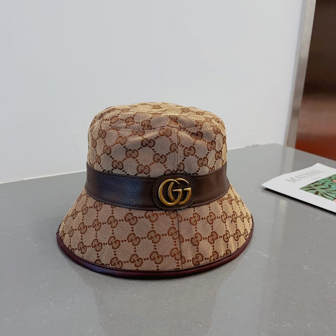 SUMMER SET: GUCCI OPHIDIA MINI TOTE BAG BEIGE AND EBONY 22CM & CANVAS BUCKET HAT WITH DOUBLE G BROWN - Image 6