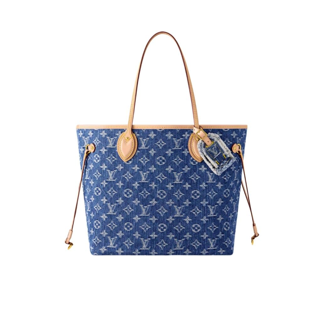 LOUIS VUITTON NEVERFULL MM BAG DENIM BLUE 32CM M13192