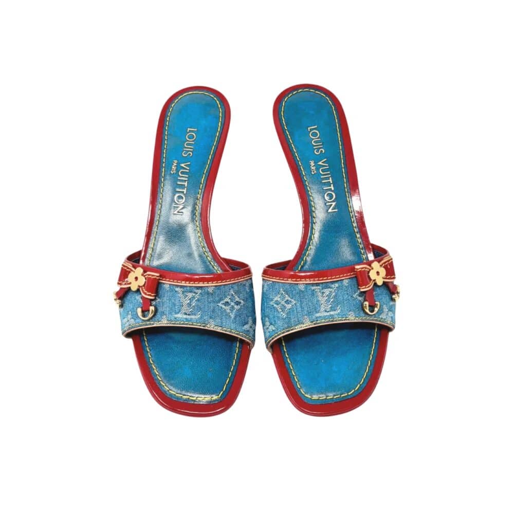 LOUIS VUITTON MONOGRAM MULE DENIM BLUE