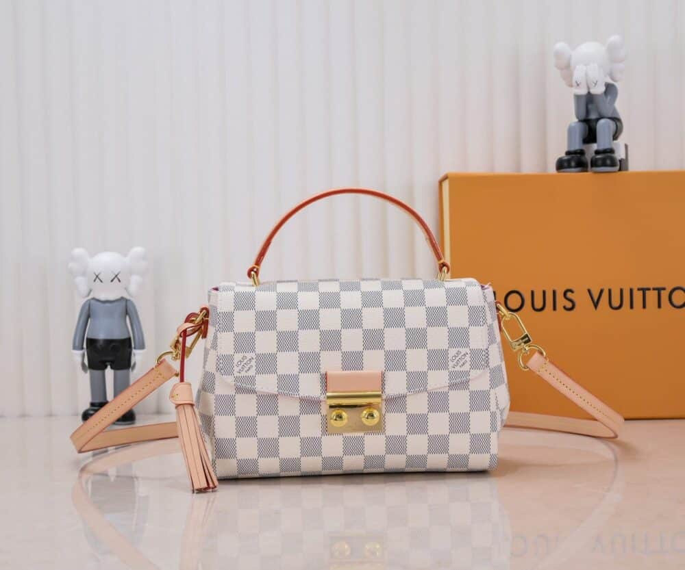 LOUIS VUITTON CROISETTE BAG DAMIER AZUR WHITE