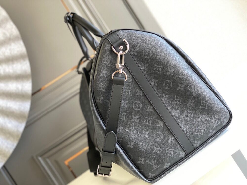 SUMMER SET: LOUIS VUITTON KEEPALL BANDOULIÈRE 50 MONOGRAM ECLIPSE & LONG WALLET MONOGRAM ECLIPSE TRUNK ZIPPY BLACK 19CM - Image 6