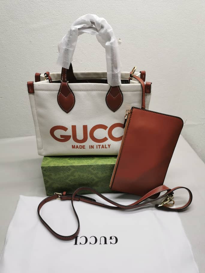 GUCCI MEDIUM TOTE BAG WITH GUCCI PRINT BEIGE 28CM 772144 FACUL 8451 - Image 5
