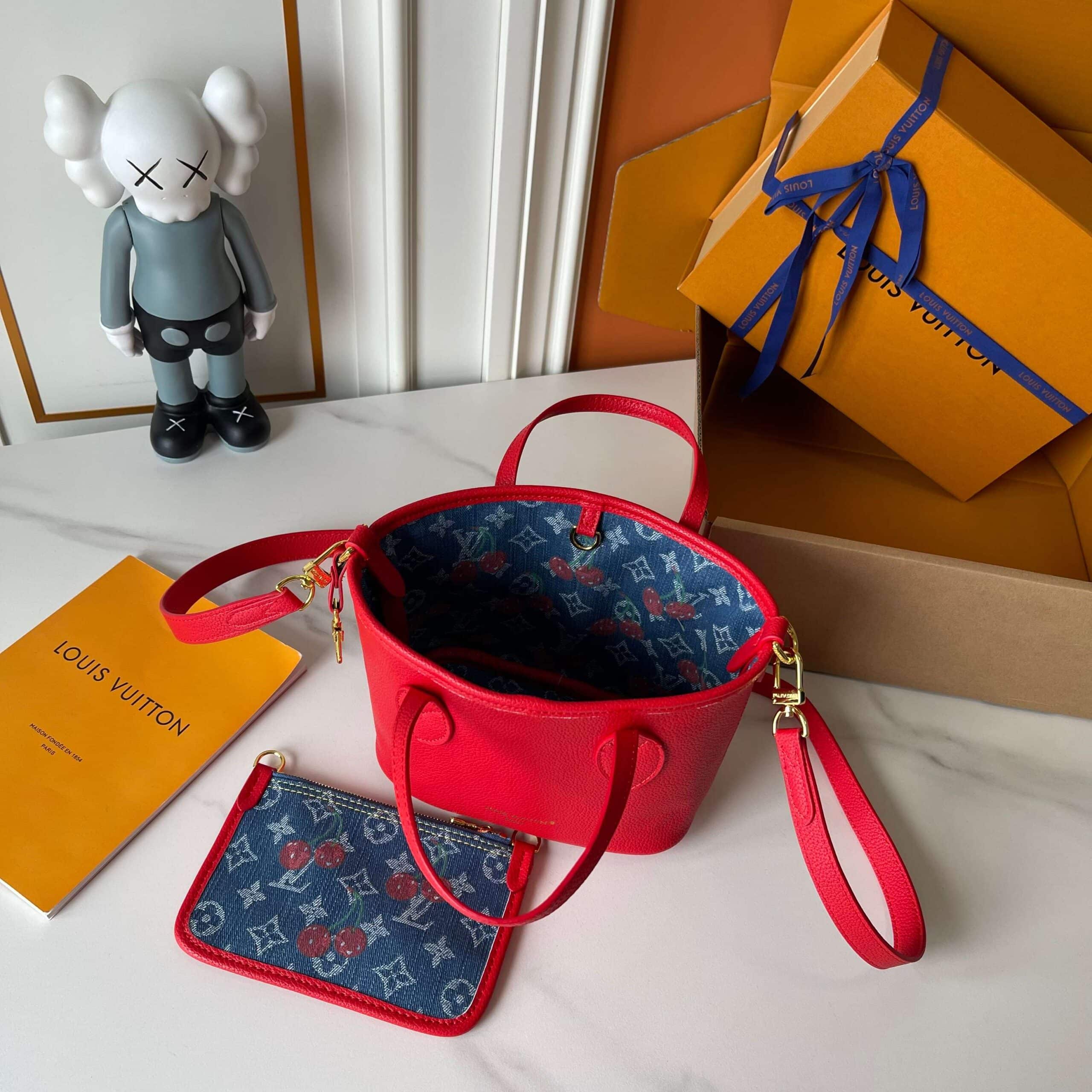 LOUIS VUITTON X TAKASHI MURAKAMI NEVERFULL INSIDE OUT BB DENIM BLUE 26CM M14997 - Image 9