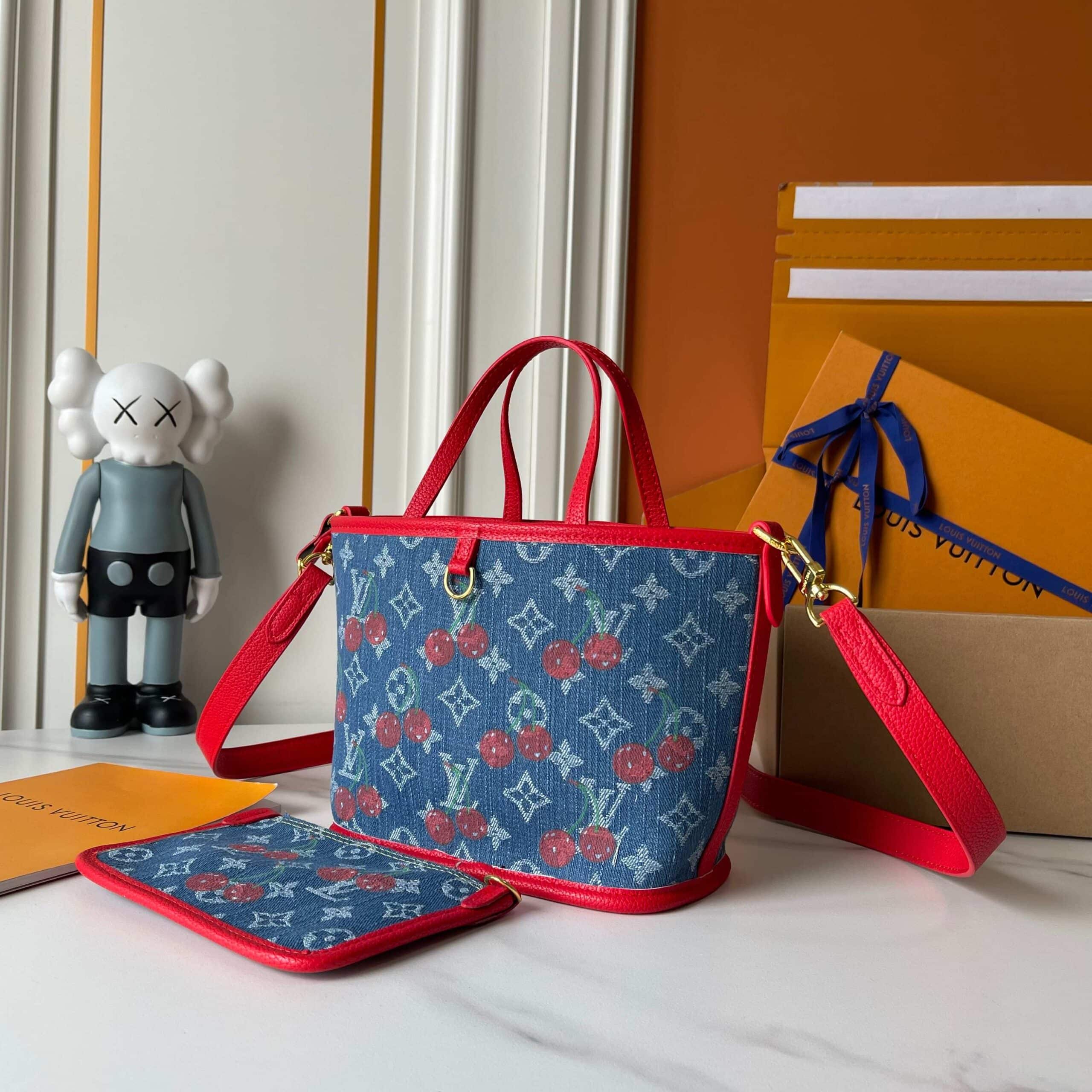 LOUIS VUITTON X TAKASHI MURAKAMI NEVERFULL INSIDE OUT BB DENIM BLUE 26CM M14997 - Image 3