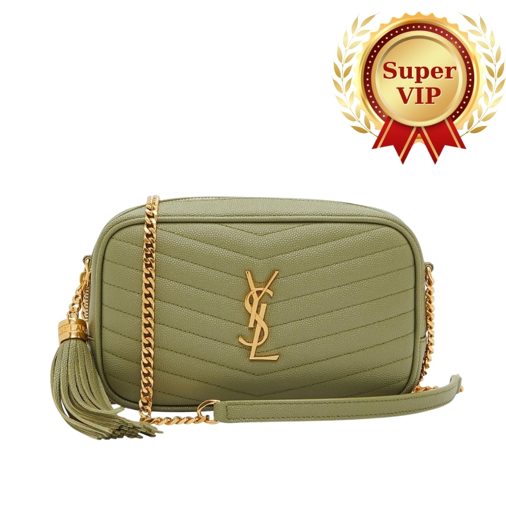 [SUPER VIP 1:1] SAINT LAURENT MINI LOU IN QUILTED LEATHER GREEN 19CM 612579 1GF01 3316