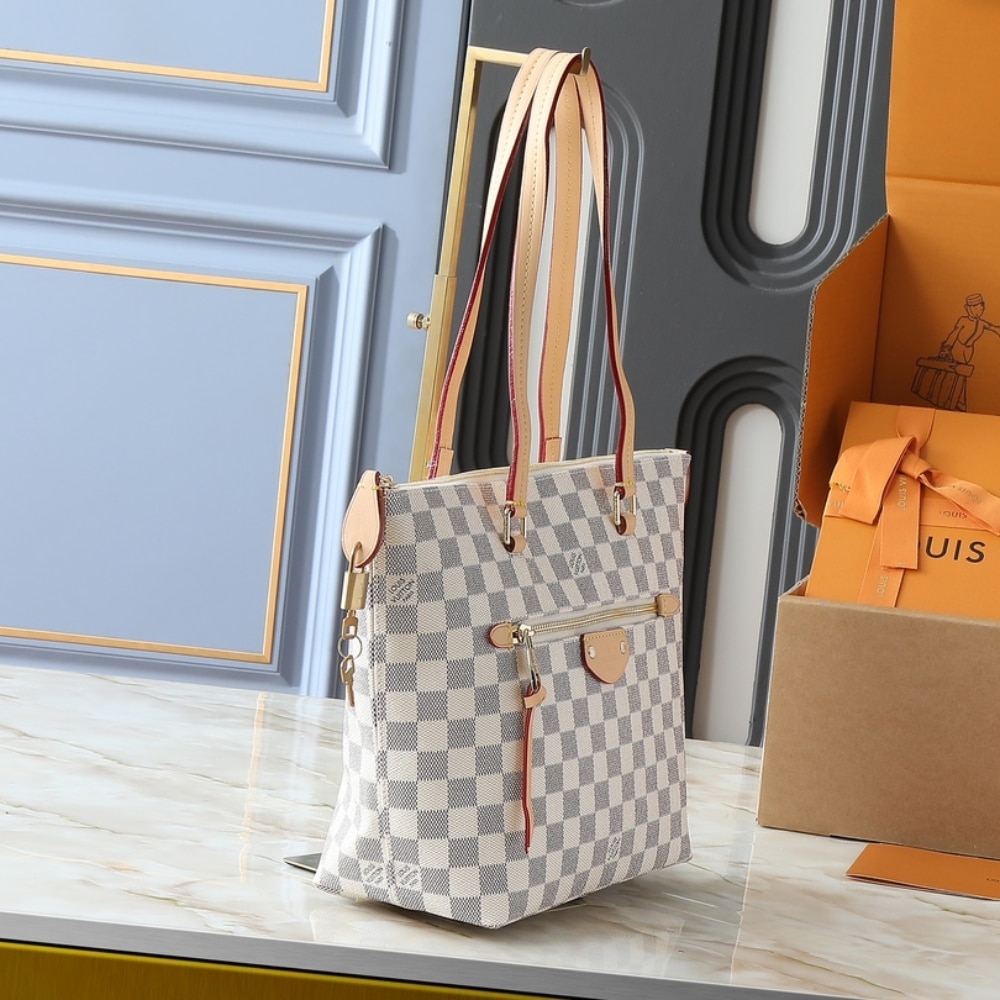 LOUIS VUITTON LENA PM BAG DAMIER AZUR WHITE 35CM - Image 3