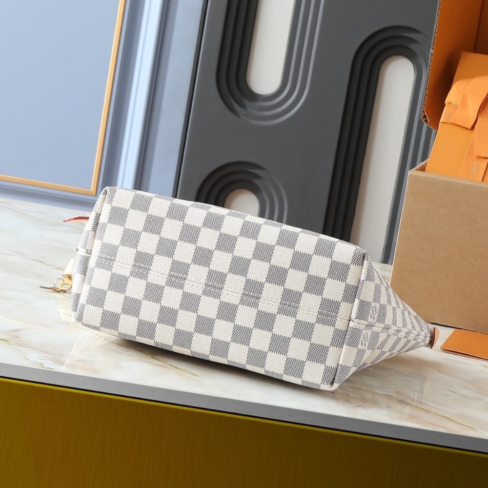 LOUIS VUITTON LENA PM BAG DAMIER AZUR WHITE 35CM - Image 6