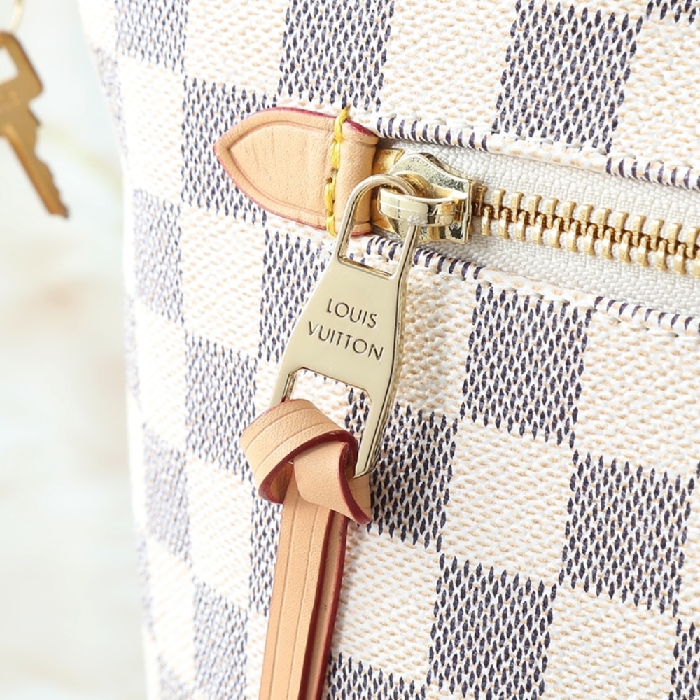 LOUIS VUITTON LENA PM BAG DAMIER AZUR WHITE 35CM - Image 4