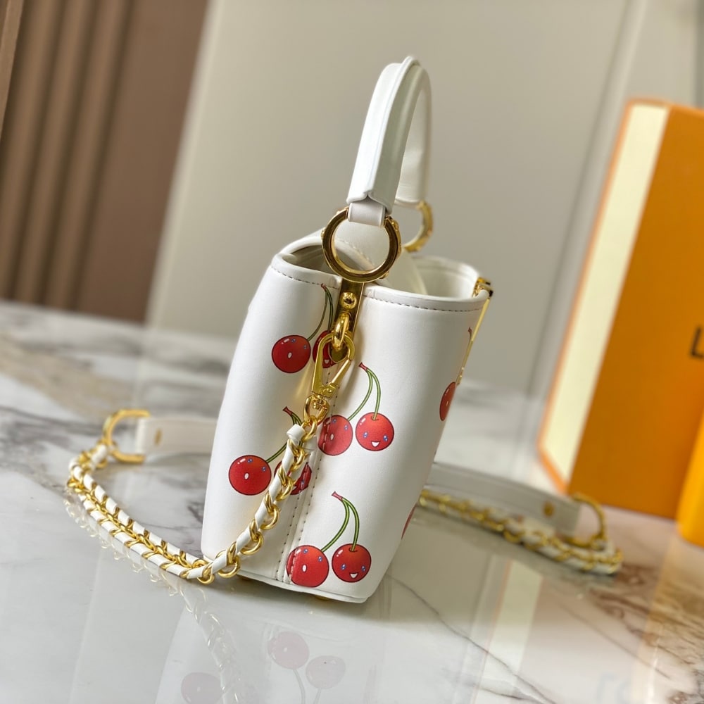 LOUIS VUITTON X TAKASHI MURAKAMI CAPUCINES CHERRY MINI WHITE 21CM M13251 - Image 3