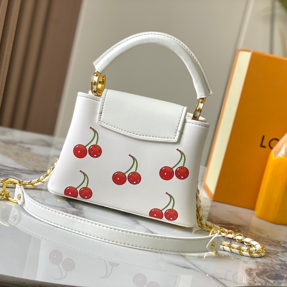 LOUIS VUITTON X TAKASHI MURAKAMI CAPUCINES CHERRY MINI WHITE 21CM M13251 - Image 5