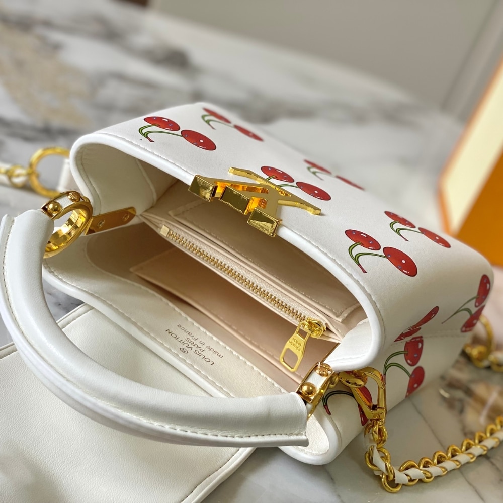 LOUIS VUITTON X TAKASHI MURAKAMI CAPUCINES CHERRY MINI WHITE 21CM M13251 - Image 9