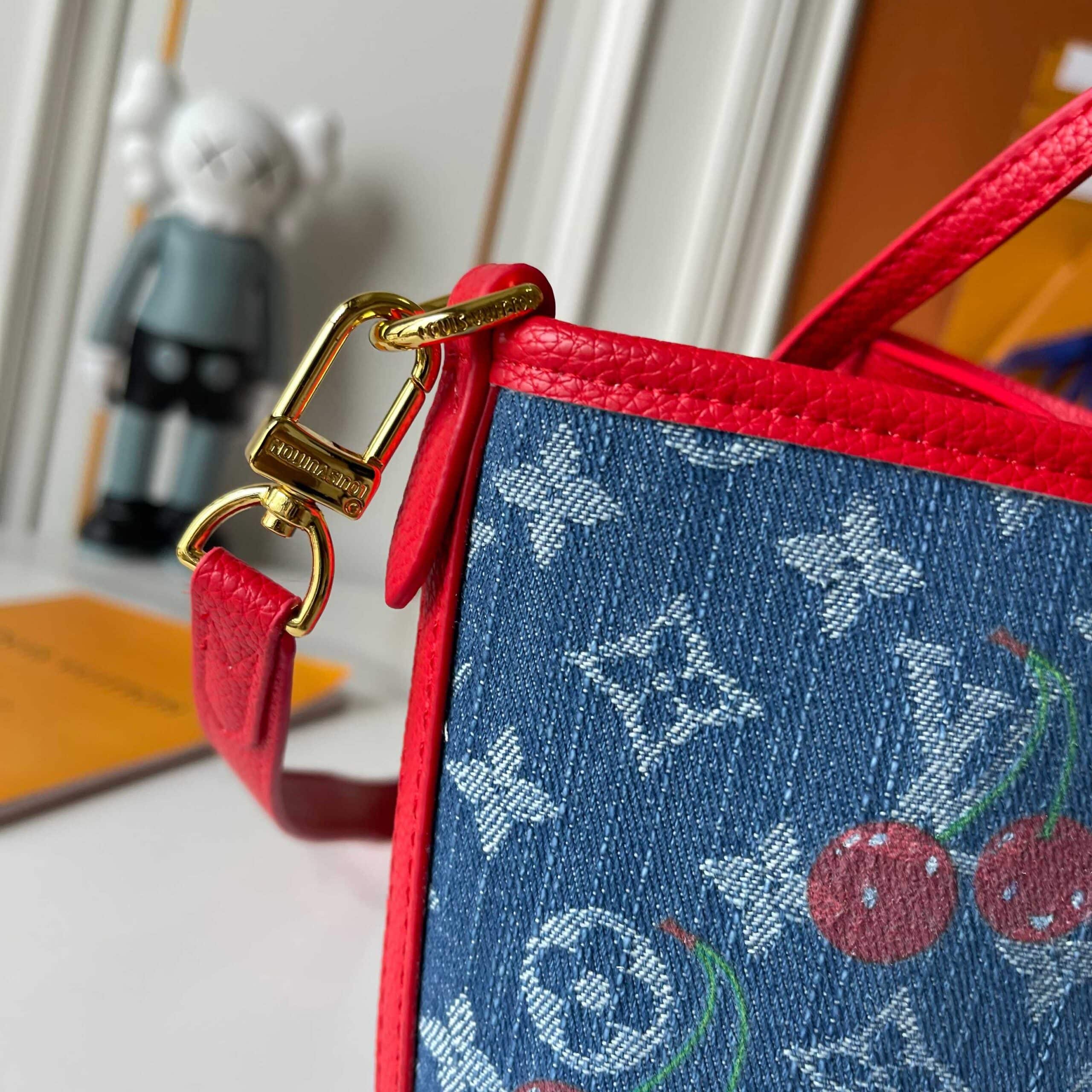 LOUIS VUITTON X TAKASHI MURAKAMI NEVERFULL INSIDE OUT BB DENIM BLUE 26CM M14997 - Image 7