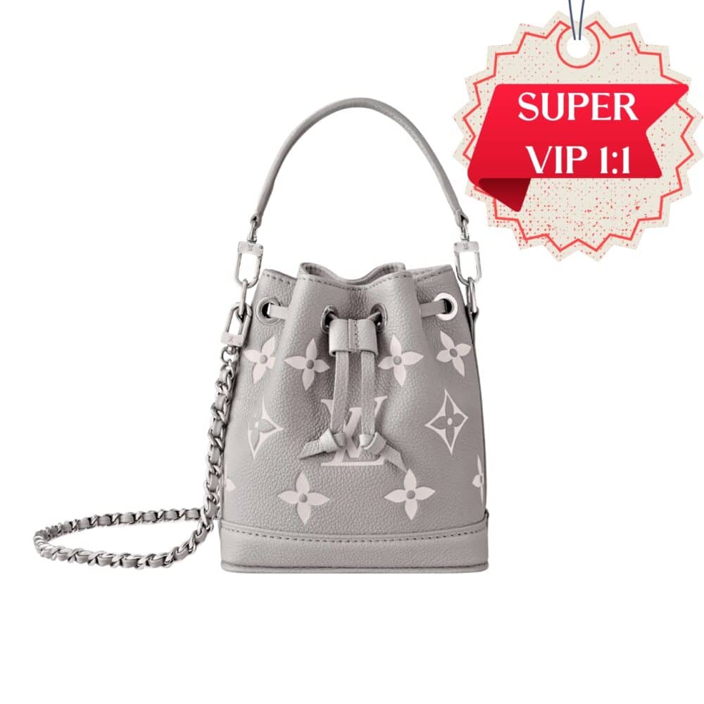 [SUPER VIP 1:1] LOUIS VUITTON NANO NOÉ BRUME GRAY AND WHITE QUARTZ 16CM M14224