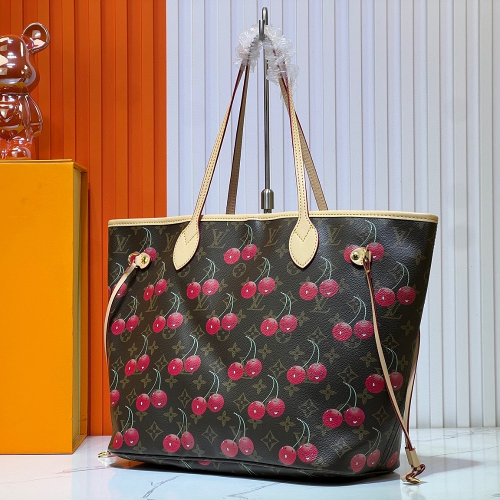 ICONIC SET: LOUIS VUITTON X TAKASHI MURAKAMI MONOGRAM CERISE NEVERFULL MM & CHERRY PORTE MONNAIE ZIPPY WALLET - Image 3