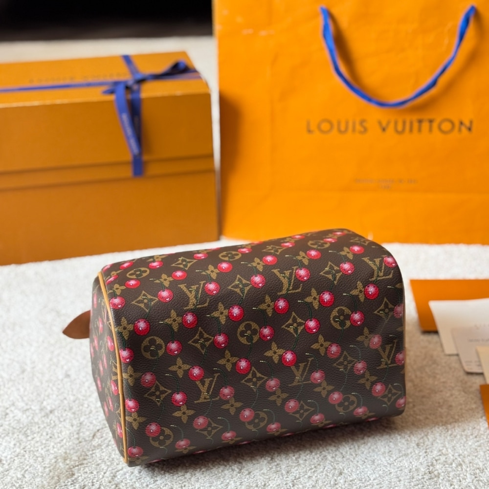 ICONIC SET: LOUIS VUITTON X TAKASHI MURAKAMI CERISE SPEEDY 25 & CHERRY PORTE MONNAIE ZIPPY WALLET - Image 5