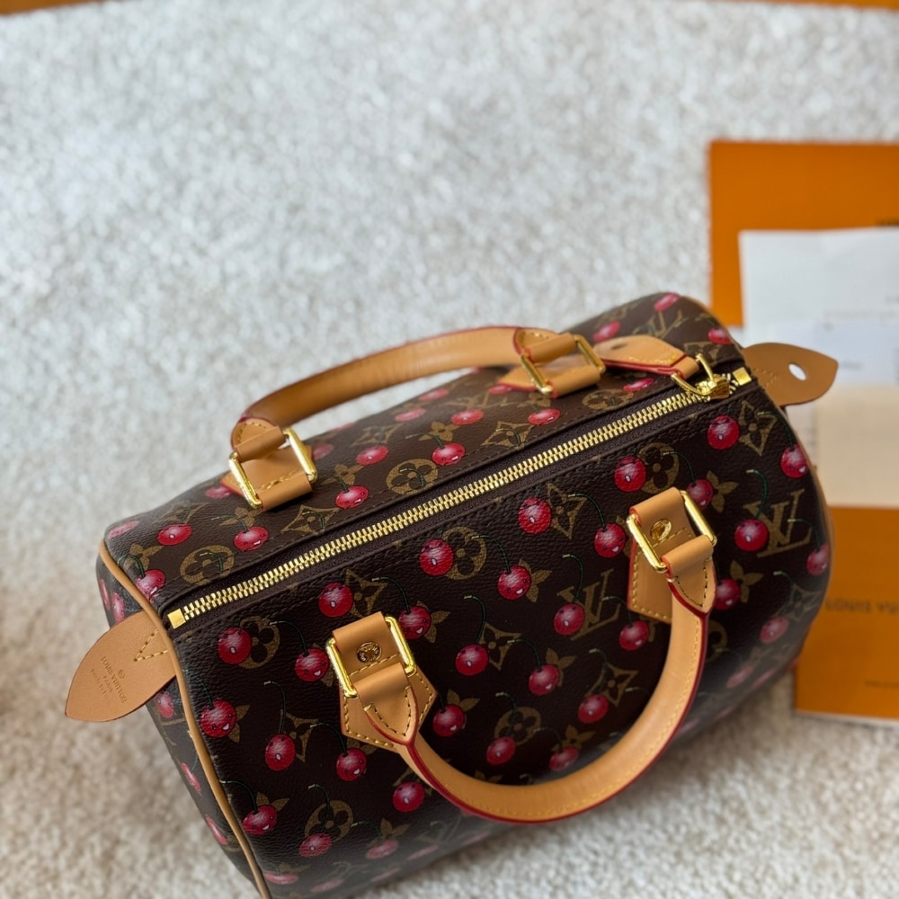ICONIC SET: LOUIS VUITTON X TAKASHI MURAKAMI CERISE SPEEDY 25 & CHERRY PORTE MONNAIE ZIPPY WALLET - Image 4