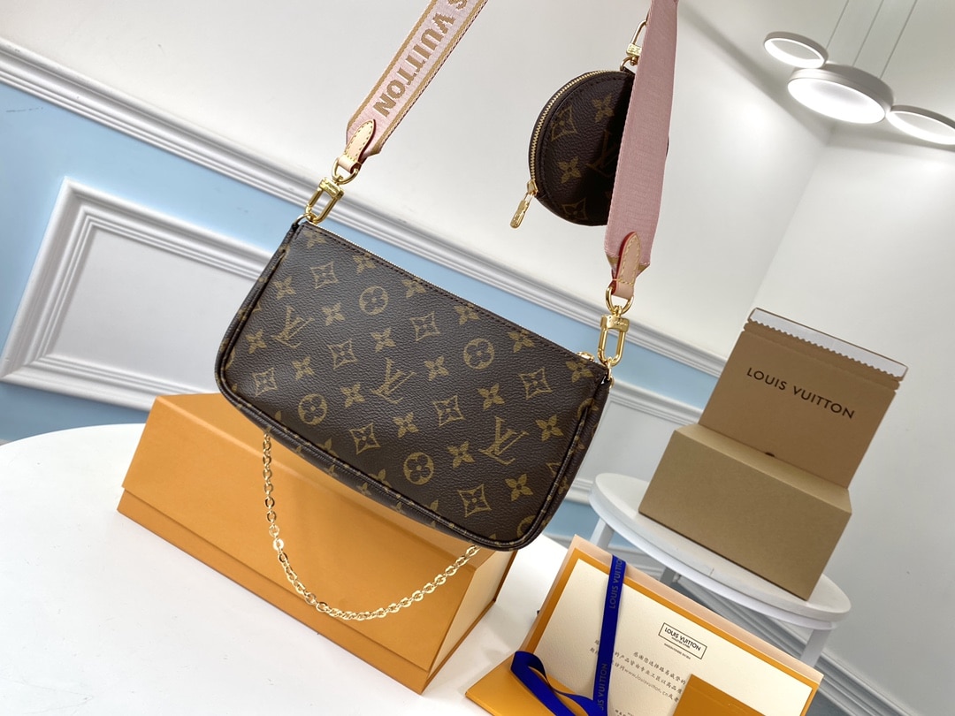 ICONIC SET: LOUIS VUITTON MULTI POCHETTE ACCESSOIRES & LONG DOUBLE ZIPPER WALLET - Image 2