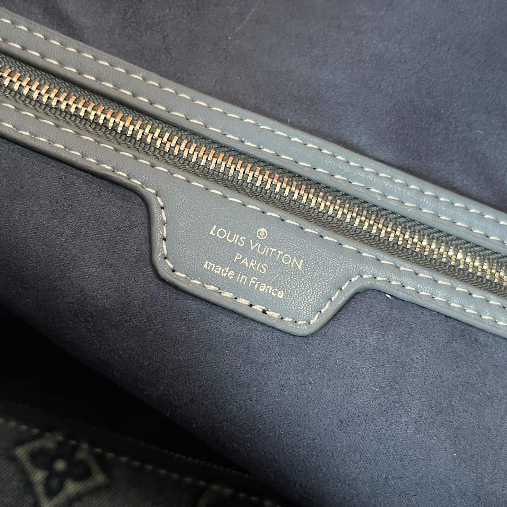 LOUIS VUITTON NEVERFULL MM BAG MONOGRAM DENIM BLUE 32CM - Image 5