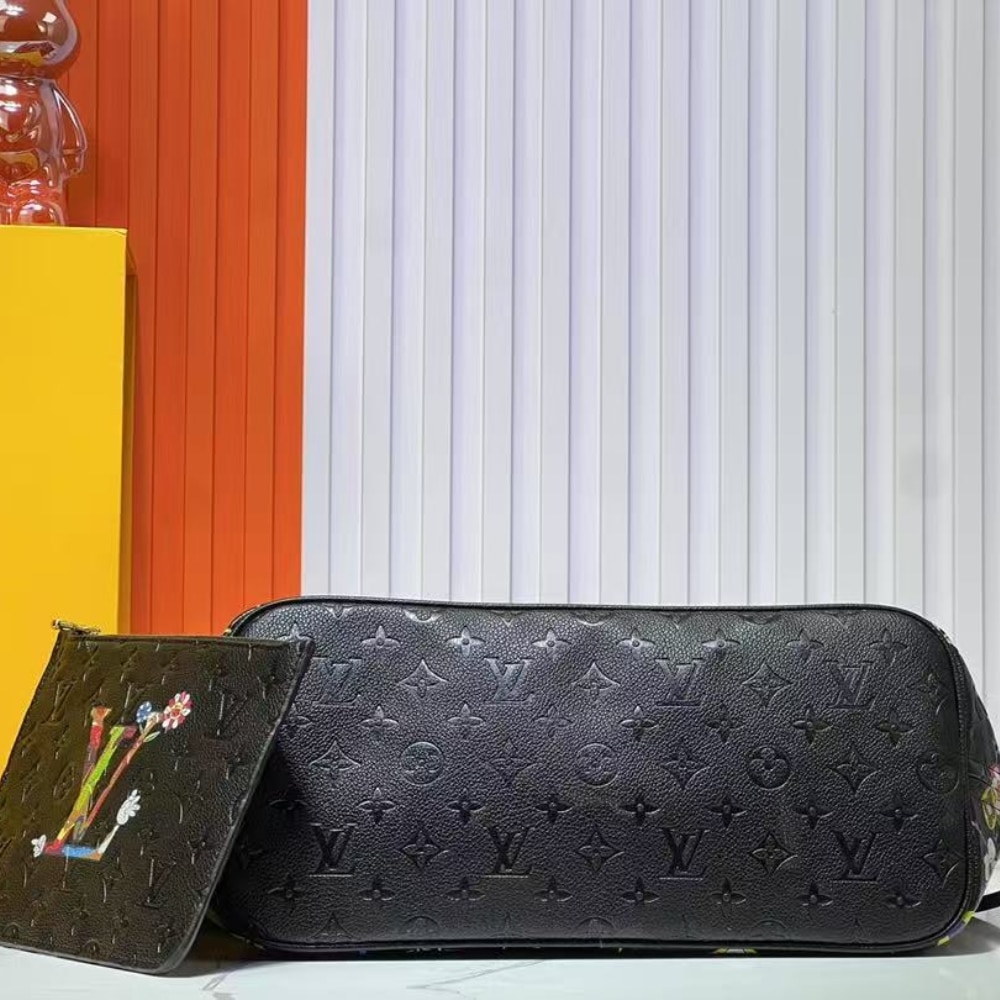 ICONIC SET: LOUIS VUITTON X TAKASHI MURAKAMI SUPERFLAT NEVERFULL MM & ZIPPY WALLET - Image 4