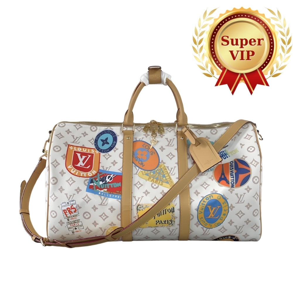 [SUPER VIP 1:1] LOUIS VUITTON KEEPALL BANDOULIÈRE 45 BAG MONOGRAM DUNE COATED CANVAS 45CM M14736