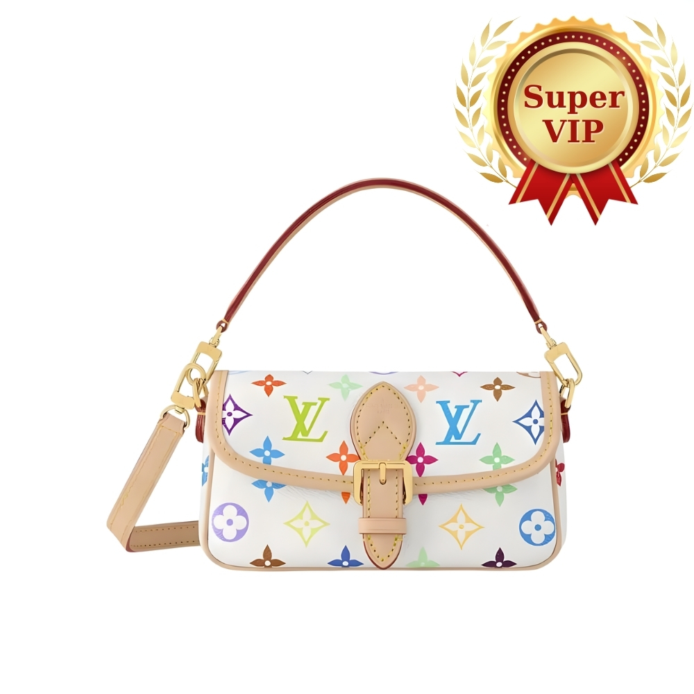 [SUPER VIP 1:1] LOUIS VUITTON X TAKASHI MURAKAMI NANO DIANE BAG MULTICOLORED BLANC 19CM M14194