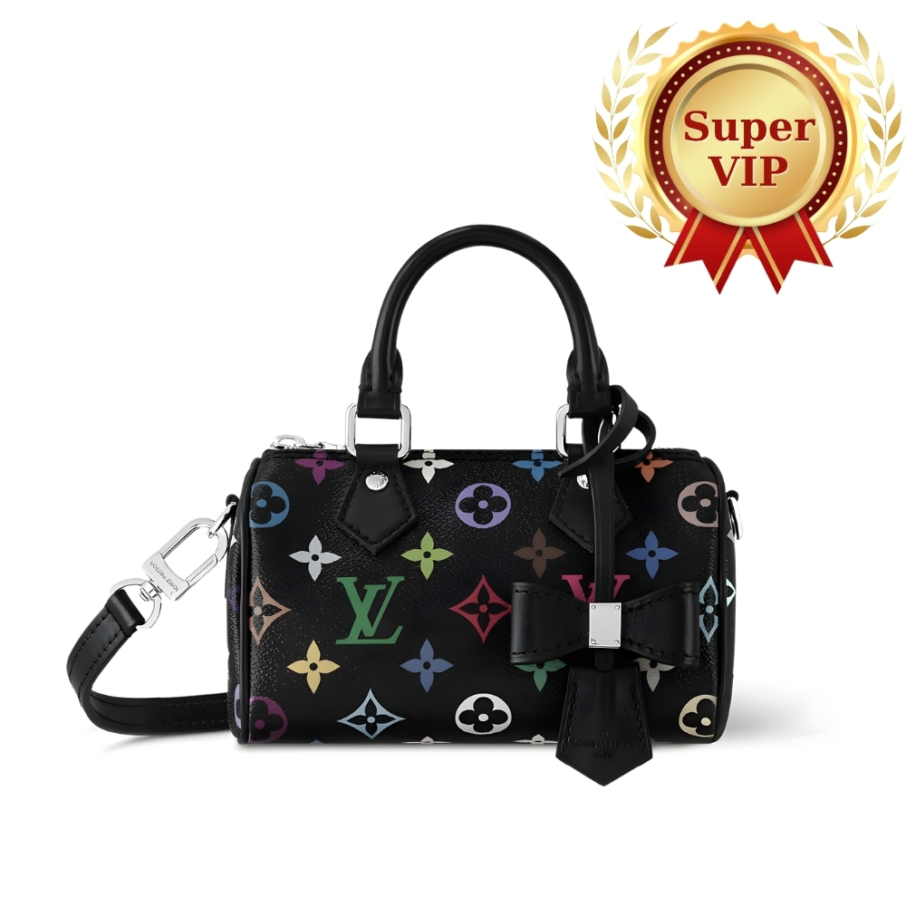 [SUPER VIP 1:1] LOUIS VUITTON X MURAKAMI NANO SPEEDY BAG BLACK 16CM M13406