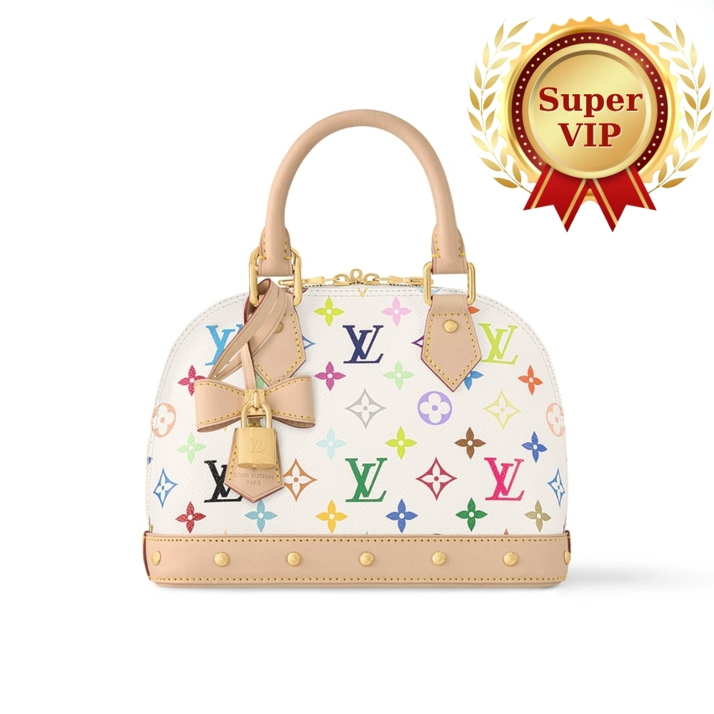 [SUPER VIP 1:1] LOUIS VUITTON X TAKASHI MURAKAMI ALMA BB BAG WHITE MULTICOLOR 23CM M13078