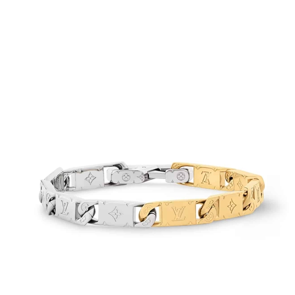LOUIS VUITTON MONOGRAM TIED UP BRACELET GOLD AND SILVER M1306L