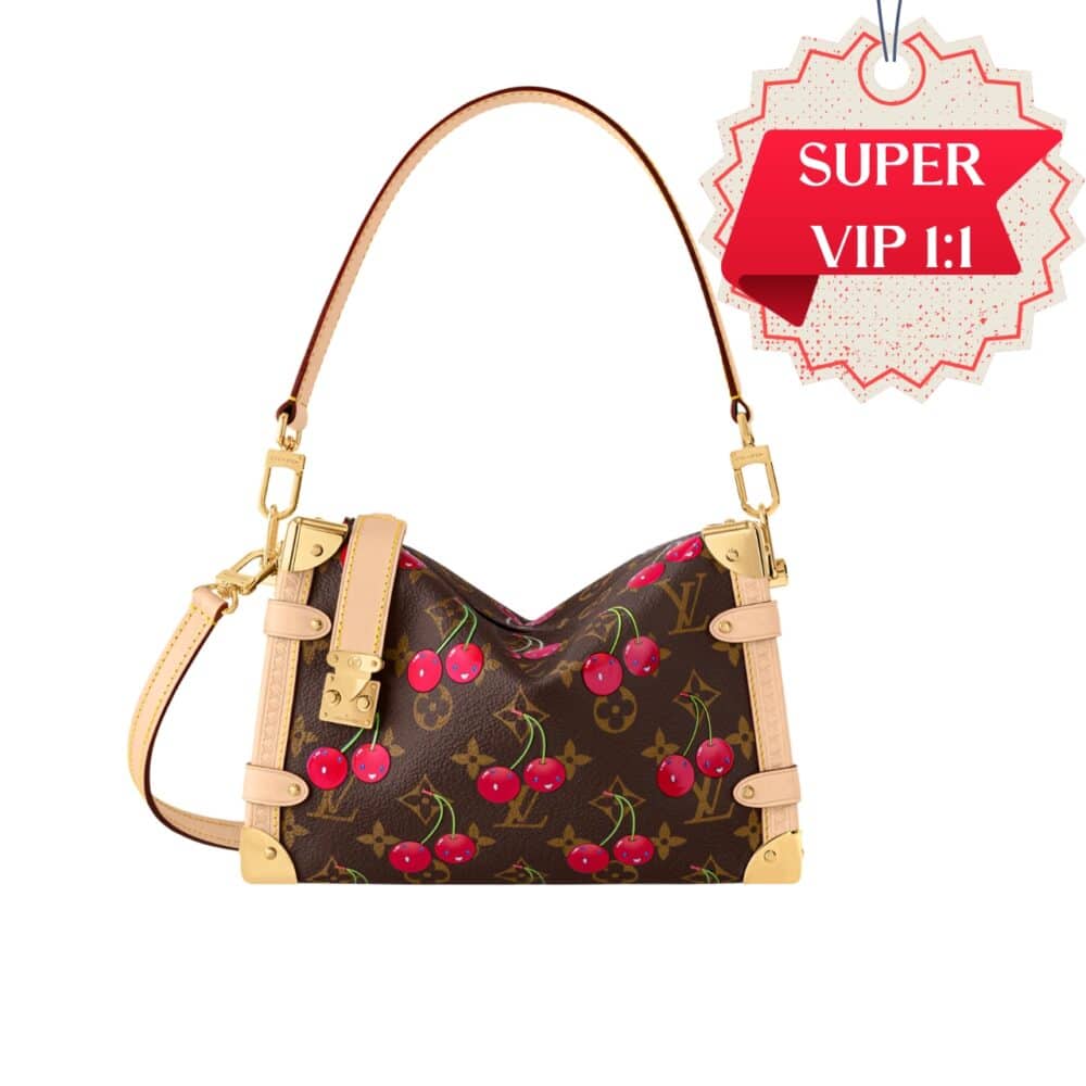 [SUPER VIP 1:1] LOUIS VUITTON X MURAKAMI SIDE TRUNK MM MONOGRAM CERISE BROWN 23CM M14278