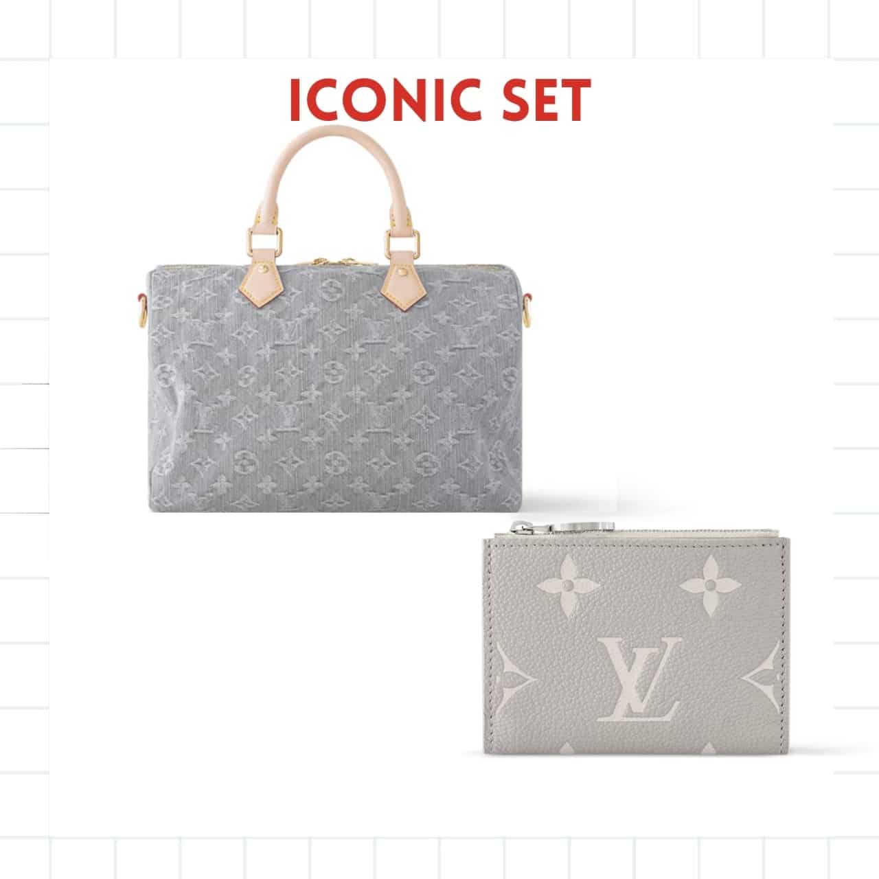 ICONIC SET: SPEEDY SOFT 30 & LISA WALLET BICOLOR MONOGRAM