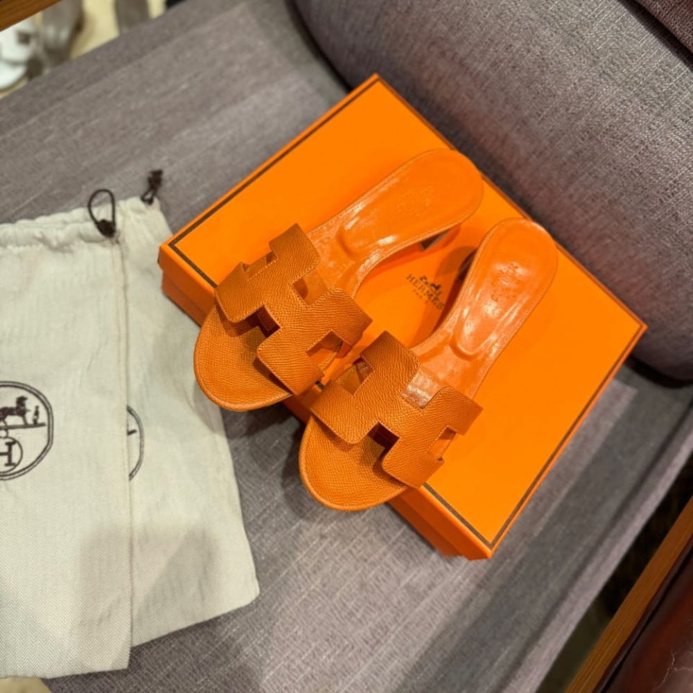 Alternative view of Hermes Oasis Sandals Orange Leather