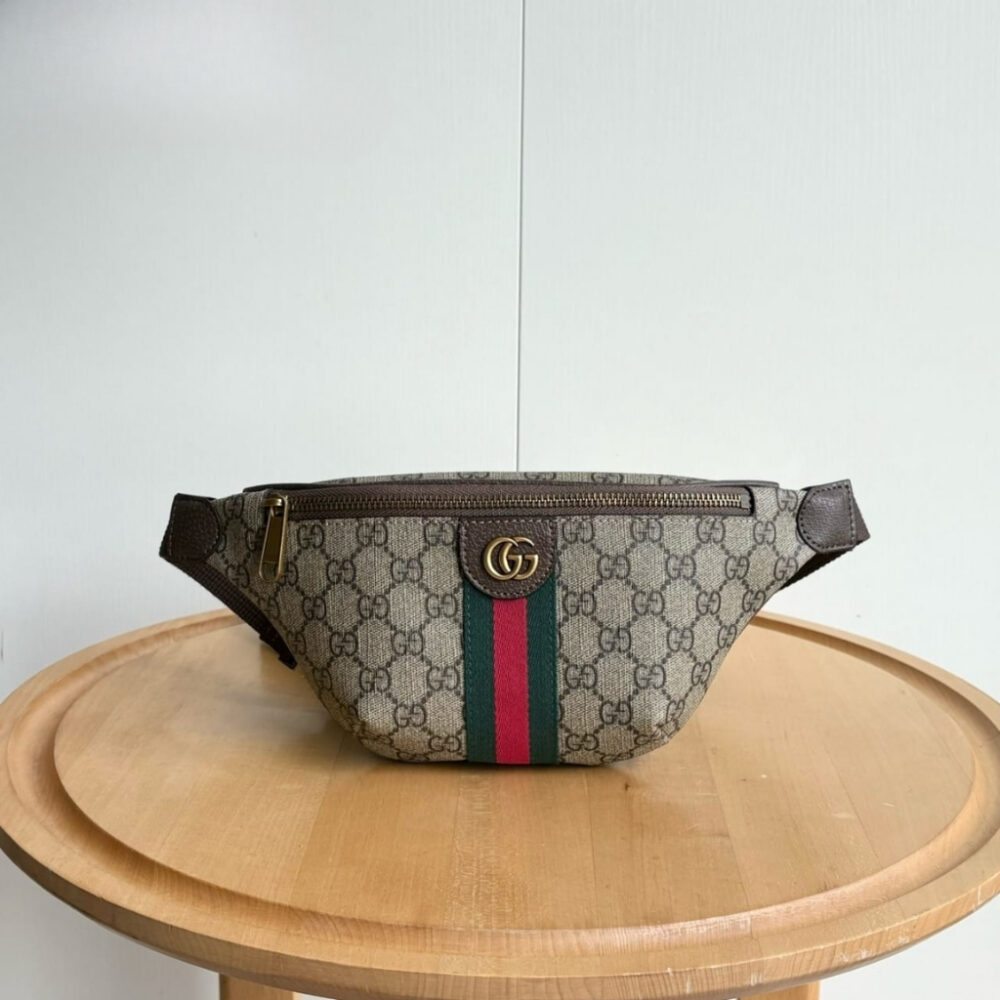 Alternative view of Gucci Ophidia Small Belt Bag Beige And Dark Brown 30Cm ‎‎839106 FAEOF 9745