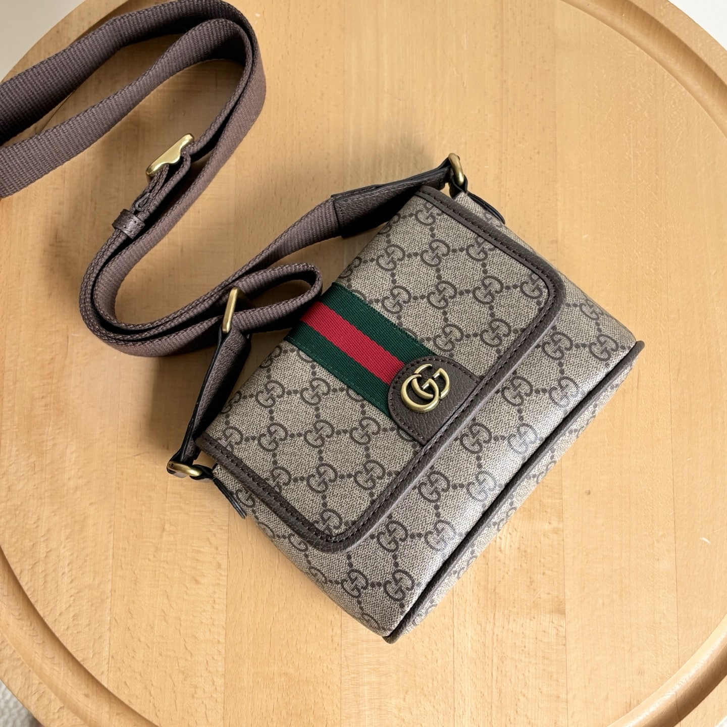 GUCCI OPHIDIA MINI BAG BEIGE AND DARK BROWN 18CM 838599 FAEOF 9745 - Image 8