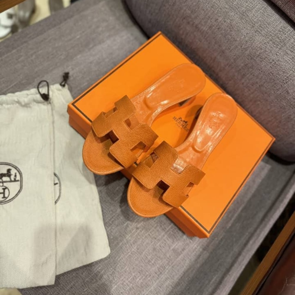 Alternative view of HERMES OASIS SANDALS ORANGE