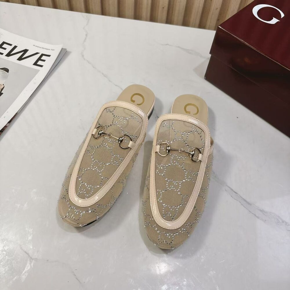 Alternative view of GUCCI WOMEN GG CRYSTAL PRINCETOWN SLIPPER BEIGE ‎835484 FAEQ0 9941