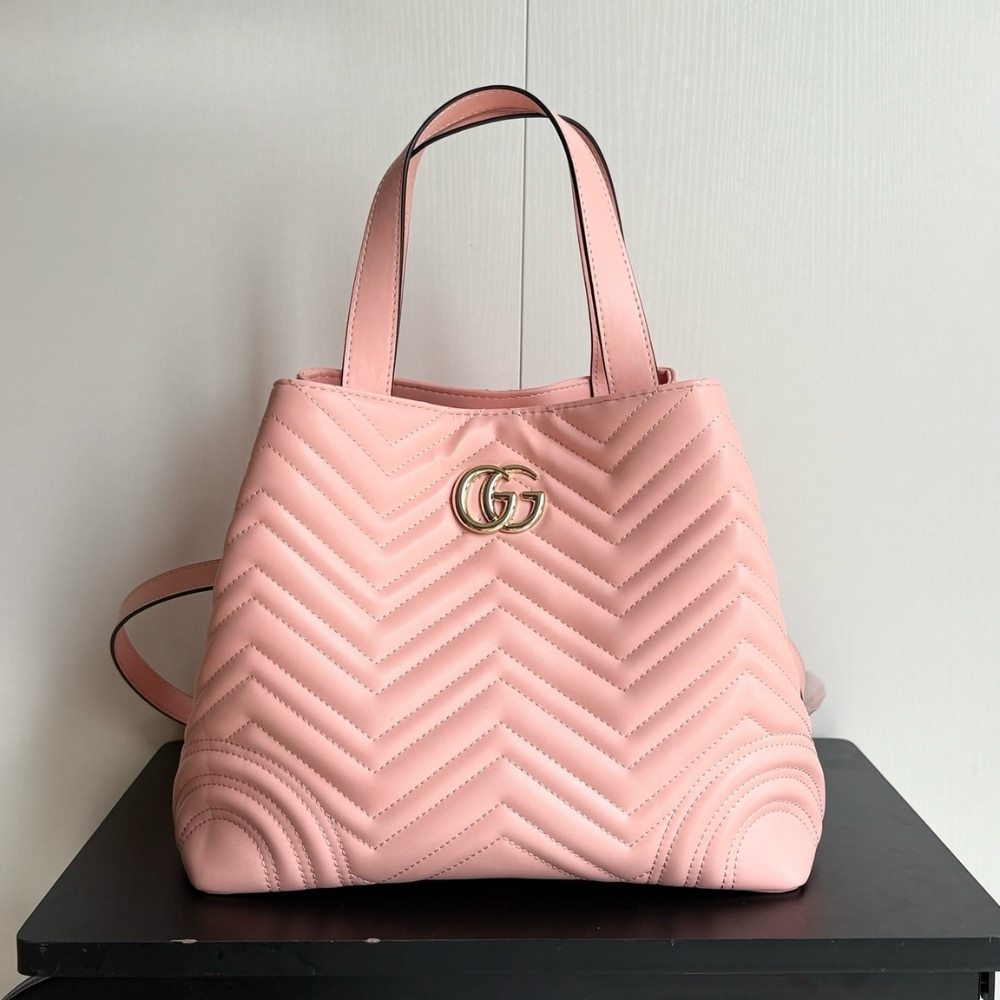 GUCCI BETTY MEDIUM TOTE BAG PALE PINK MATELASSE 28CM 847387 AAFA1 6823 - Image 3