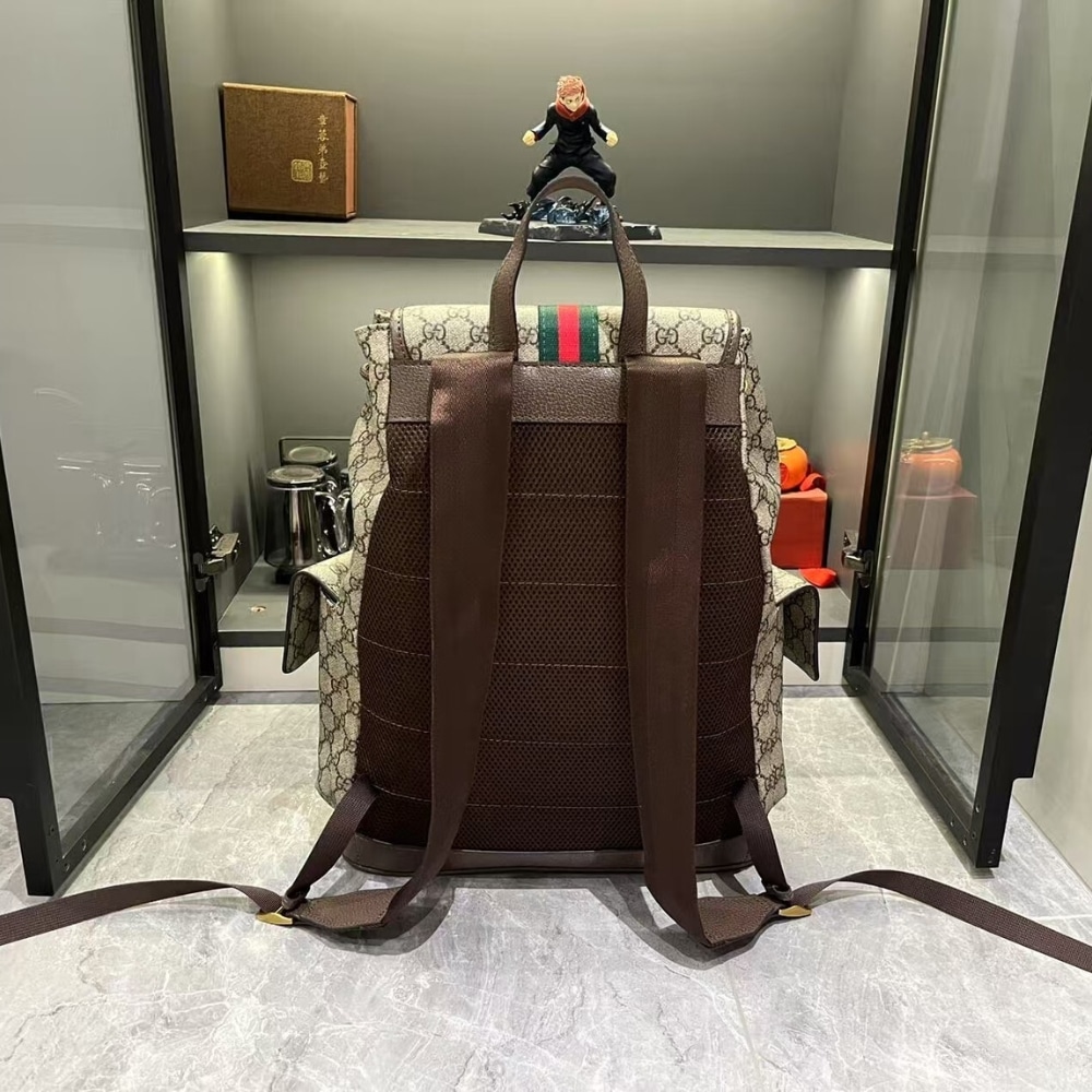 GUCCI OPHIDIA LARGE BACKPACK BEIGE AND DARK BROWN 46CM 839110 FAEWQ 9845 - Image 5