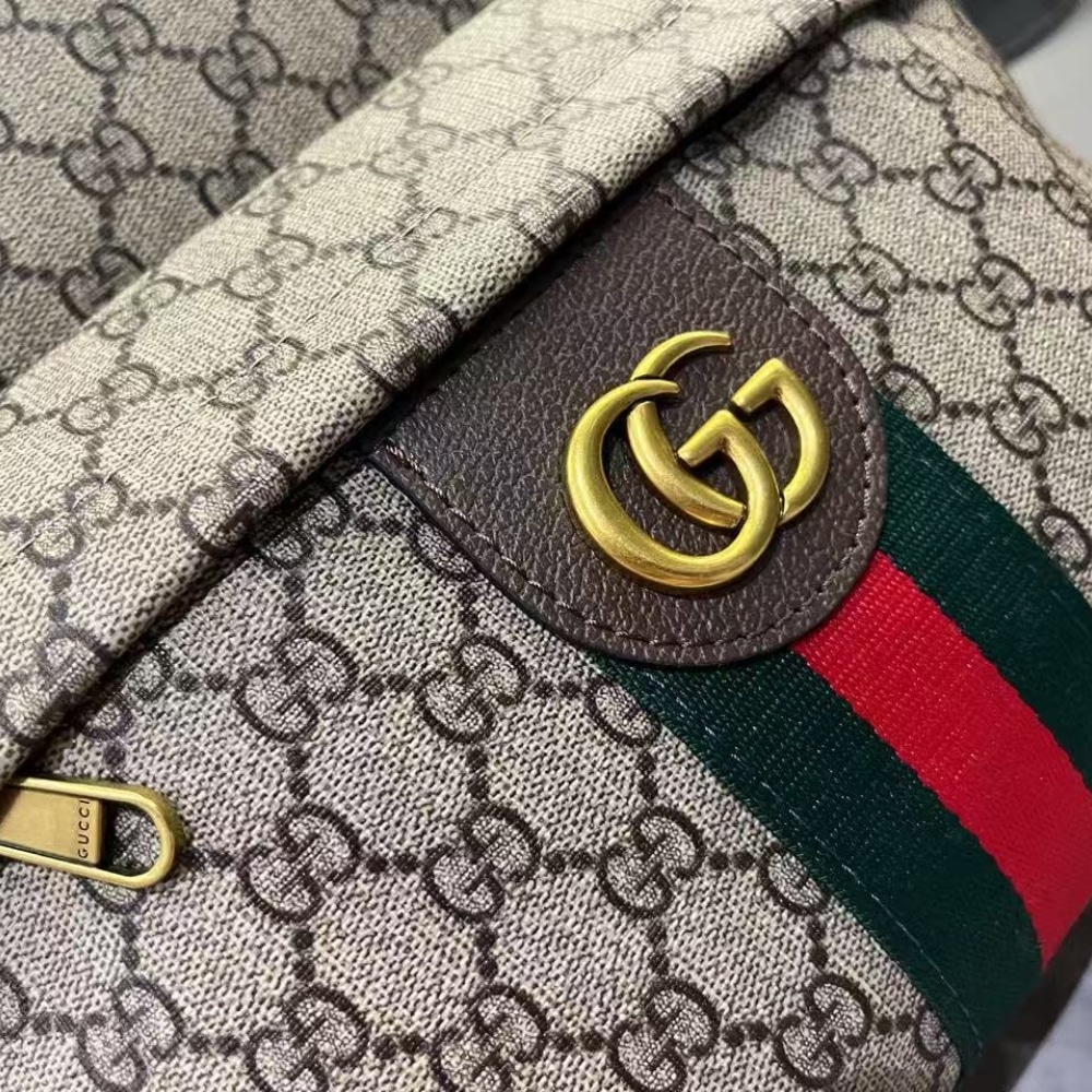 GUCCI OPHIDIA MEDIUM BACKPACK BEIGE AND DARK BROWN 41CM 834466 FAEOJ 9747 - Image 7