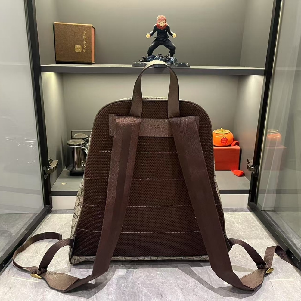 GUCCI OPHIDIA MEDIUM BACKPACK BEIGE AND DARK BROWN 41CM 834466 FAEOJ 9747 - Image 5