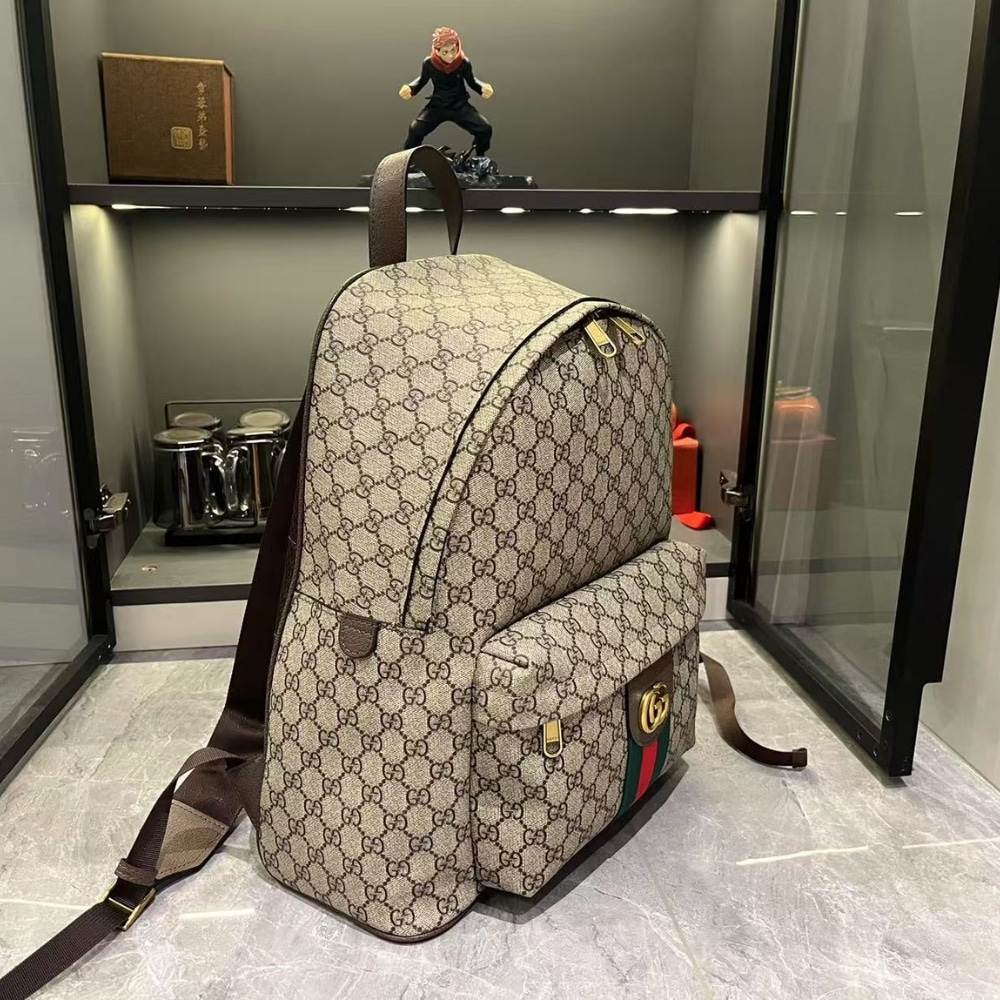 GUCCI OPHIDIA MEDIUM BACKPACK BEIGE AND DARK BROWN 41CM 834466 FAEOJ 9747 - Image 4