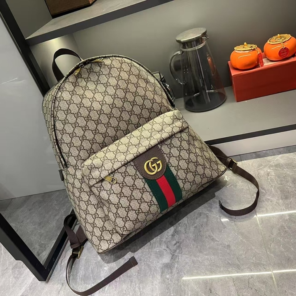 GUCCI OPHIDIA MEDIUM BACKPACK BEIGE AND DARK BROWN 41CM 834466 FAEOJ 9747 - Image 3