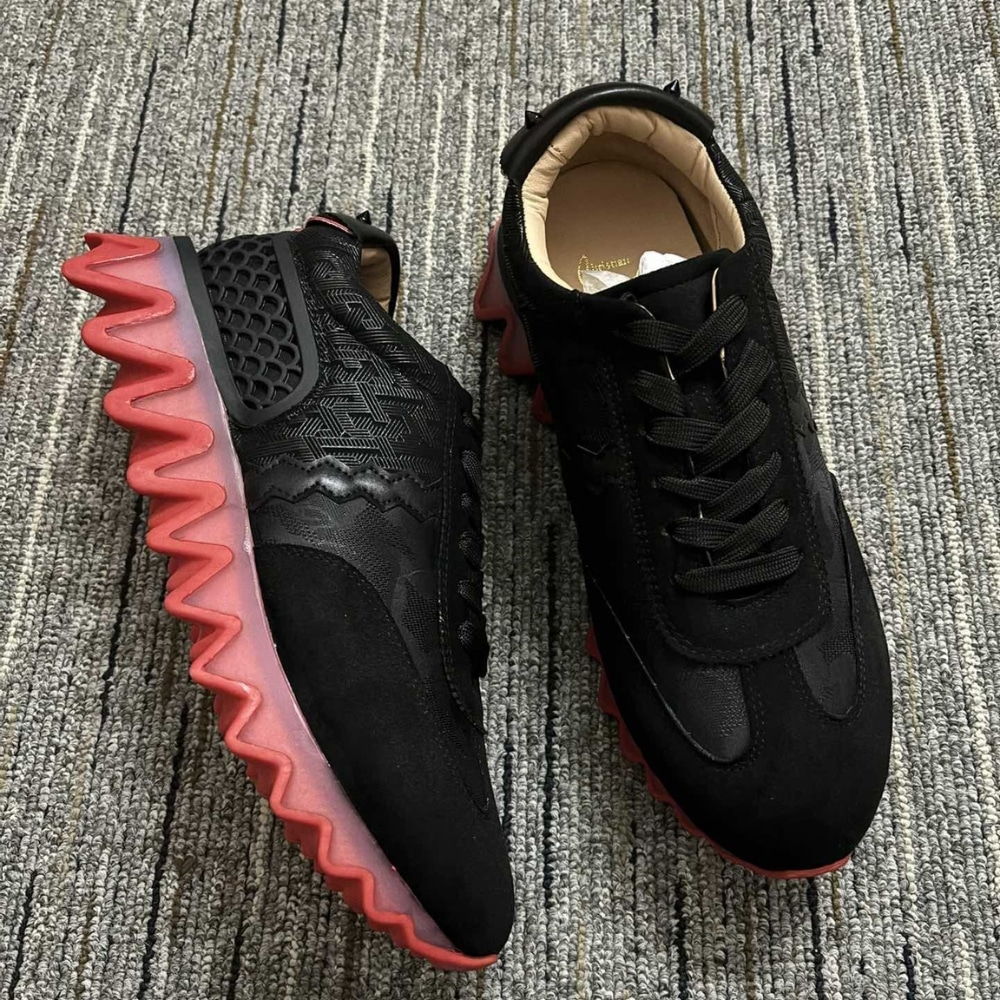 Alternative view of CHRISTIAN LOUBOUTIN LOUBISHARK FLAT BLACK