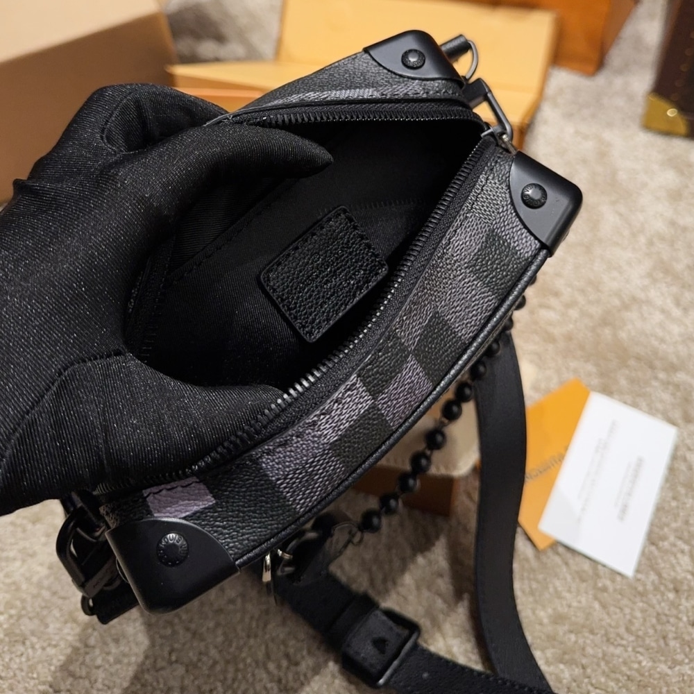 LOUIS VUITTON MINI SOFT TRUNK BOX BAG BLACK 18CM M14922 - Image 9