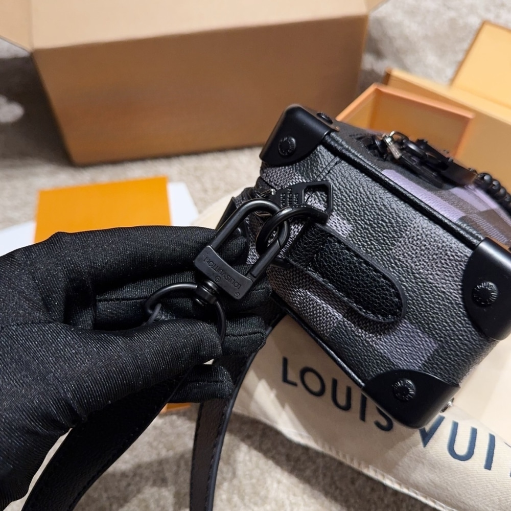 LOUIS VUITTON MINI SOFT TRUNK BOX BAG BLACK 18CM M14922 - Image 8