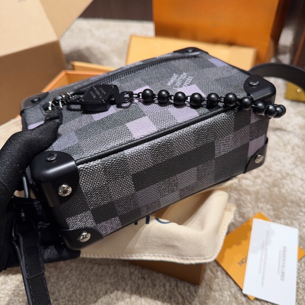 LOUIS VUITTON MINI SOFT TRUNK BOX BAG BLACK 18CM M14922 - Image 7