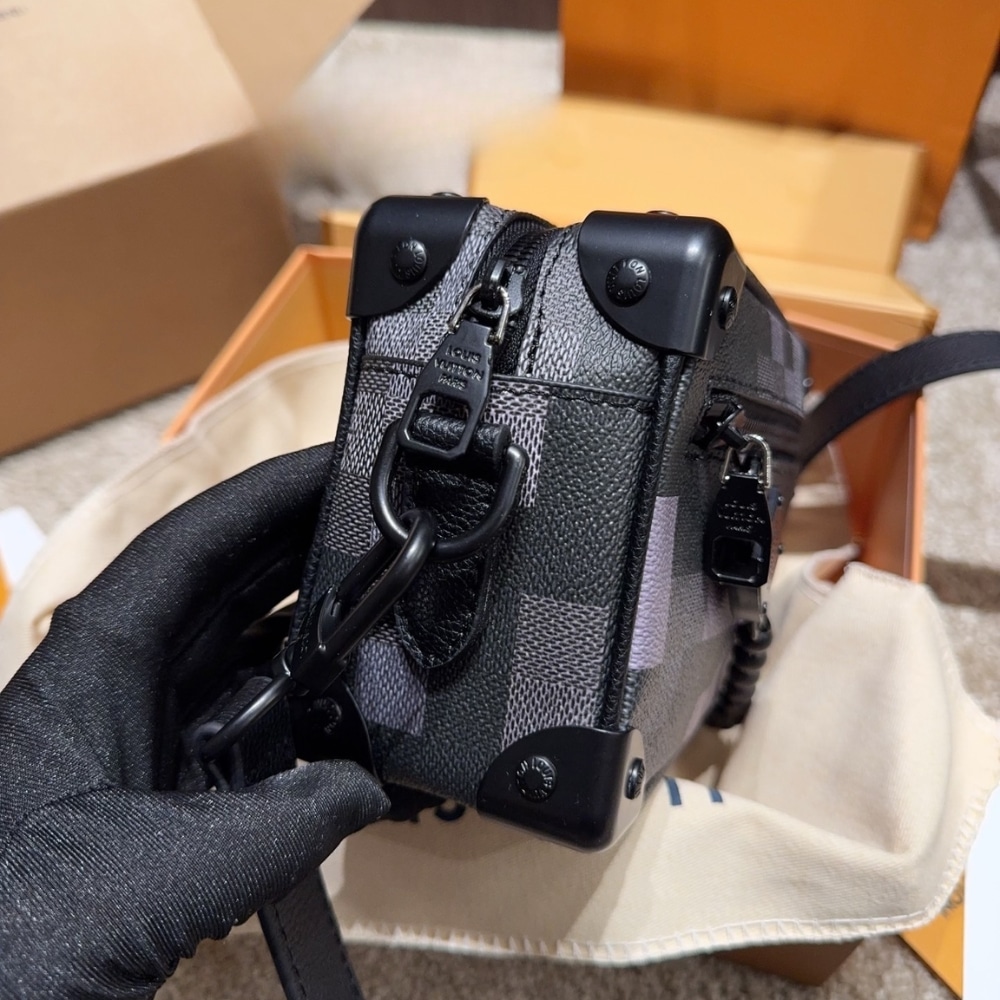 LOUIS VUITTON MINI SOFT TRUNK BOX BAG BLACK 18CM M14922 - Image 6